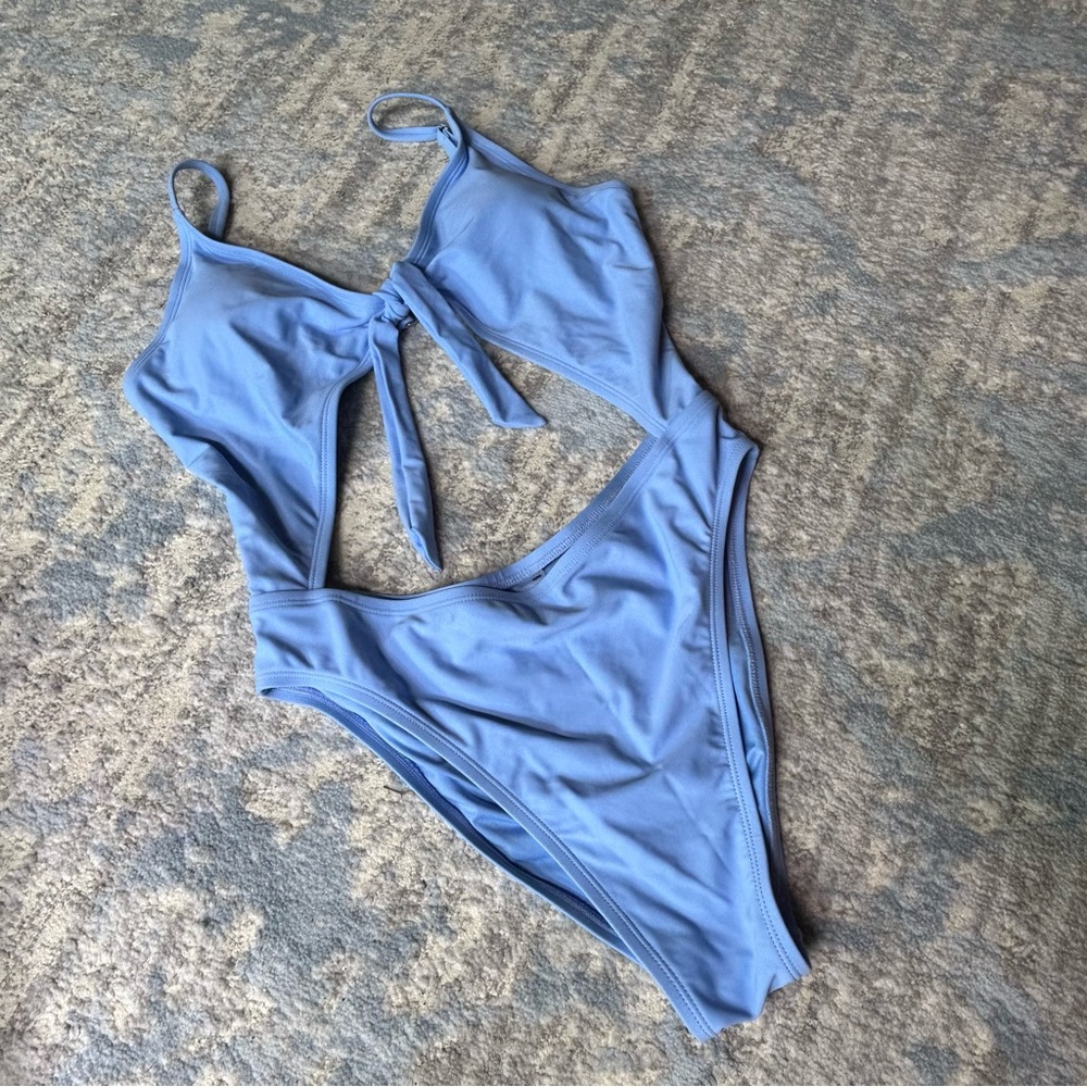 Fashion nova monokini bathing suit one piece blue padded M